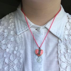 pink “bff” necklace